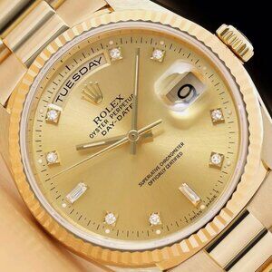 Mens Rolex Day Date President 18k Gold Watch New Condition